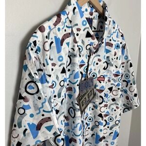 Dixxon‎ Men's 2X The New Wave Party Shirt Short Sleeve Button-Up Stretch